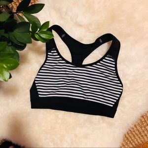 B&W Striped Sports Bra